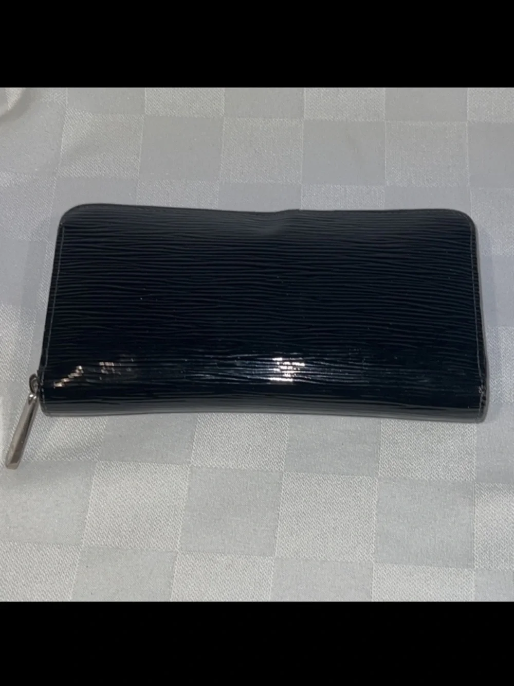 Louis Vuitton Black Patent Epi Zippy Zip  Around Organizer Wallet